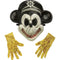 FUN WORLD Costumes Haunted Steamboat Willie Costume for Adults, Poncho, Gloves and Mask 071765163309