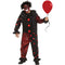 FUN WORLD Costumes Red Chrome Clown Costume for Adults, Black and Red Jumpsuit 071765147613