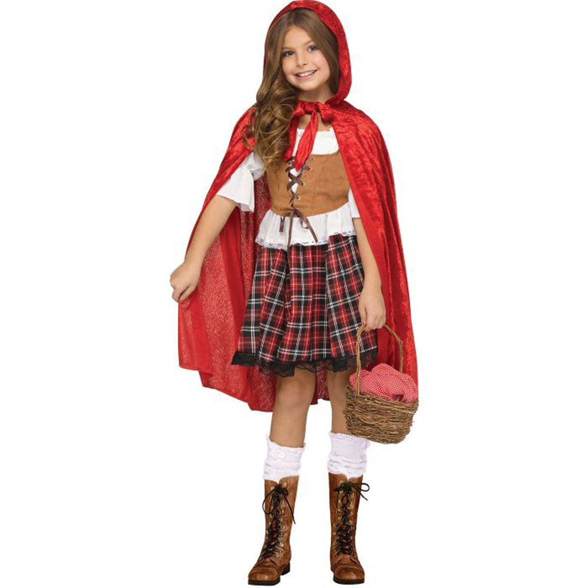 FUN WORLD Costumes Red Riding Hood Costume for Kids, Dress and Red Hood