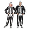 FUN WORLD Costumes Skeleton Squad Zipster Costume for Adults, Black and White Hooded Jumpsuit