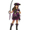 FUN WORLD Costumes Stormy Sea Queen Pirate Costume for Kids, Black and Purple Dress