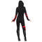 FUN WORLD Costumes Sultry Ninja Warrior Costume for Adults, Black and Red Jumpsuit