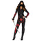 FUN WORLD Costumes Sultry Ninja Warrior Costume for Adults, Black and Red Jumpsuit