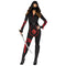 FUN WORLD Costumes Sultry Ninja Warrior Costume for Adults, Black and Red Jumpsuit
