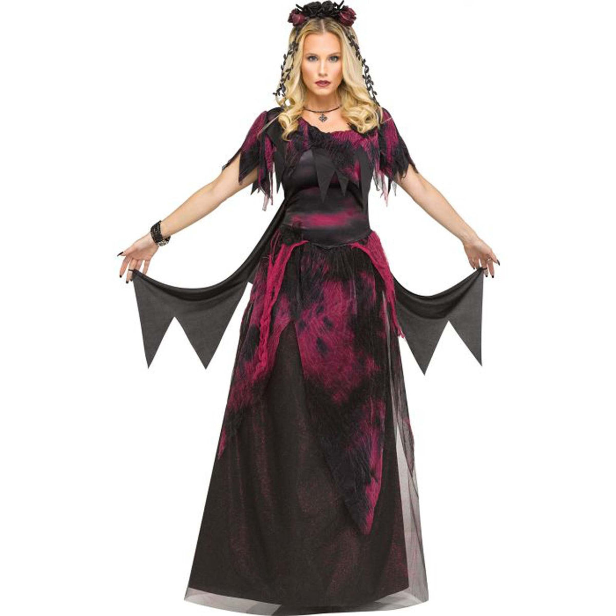 FUN WORLD Costumes Twilight Fairy Costume for Adults, Black and Purple Dress