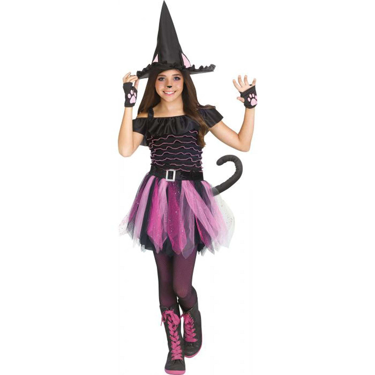FUN WORLD Costumes Witchy Kitty Costume for Kids, Pink and Black Dress