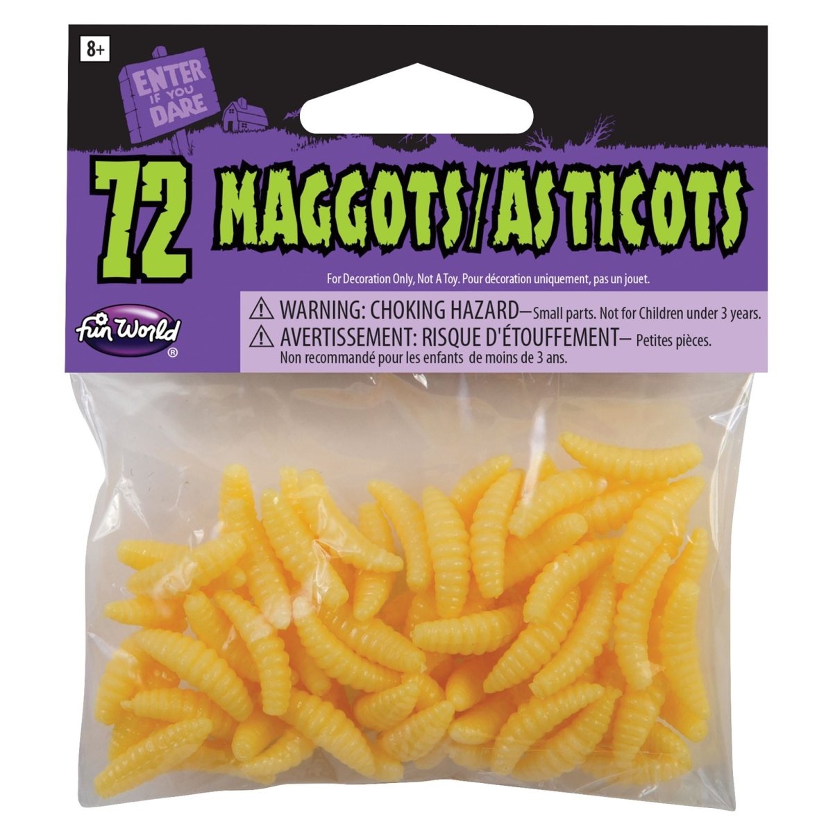 FUN WORLD Halloween Bag of Maggots, 72 Count 71765162708