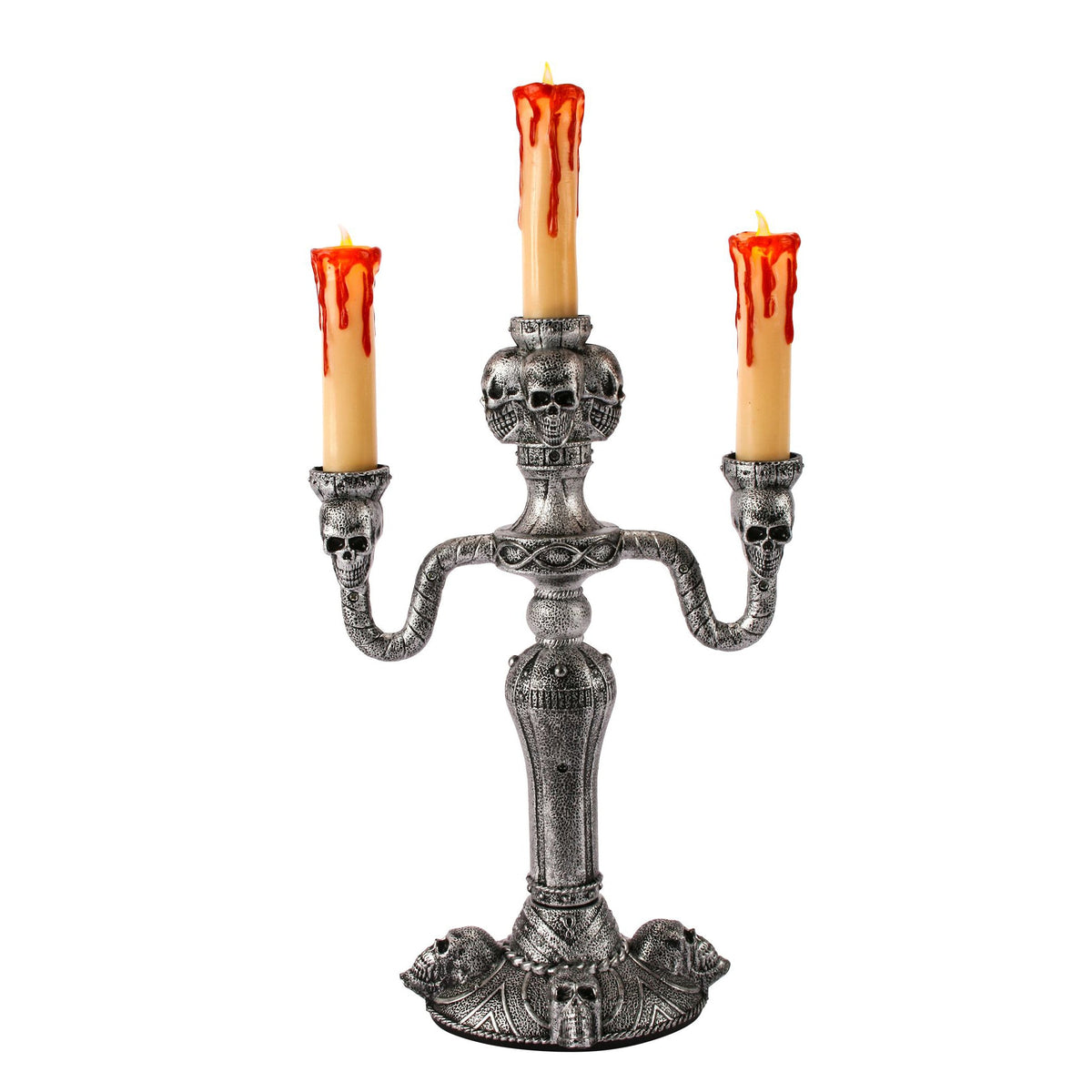 FUN WORLD Halloween Creepy Candelabra With LED, 14 Inches, 1 Count