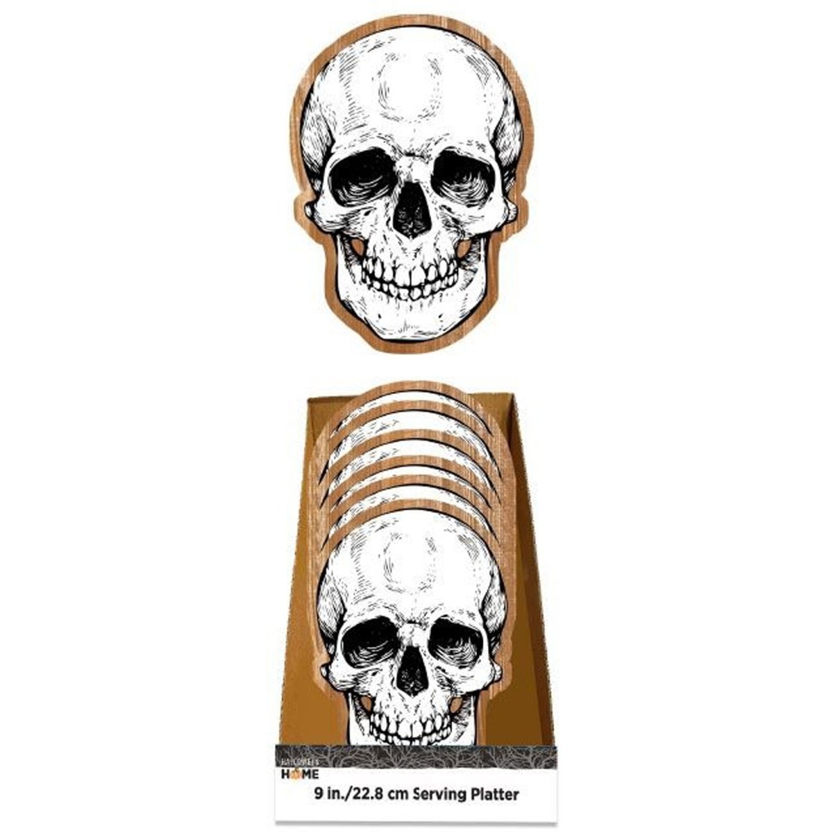 FUN WORLD Halloween Halloween Skull Dish, 9 Inches, 1 Count 71765168045