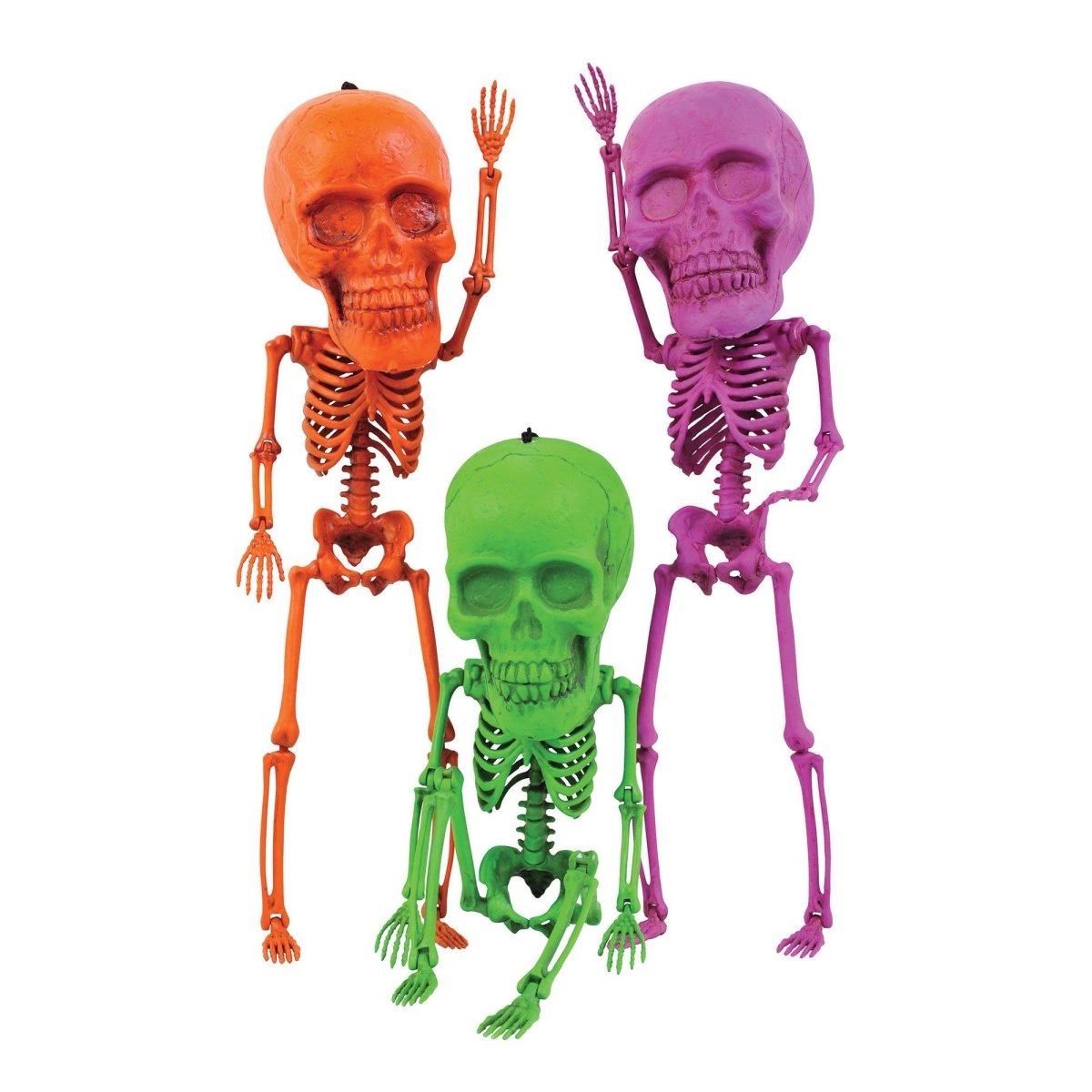 FUN WORLD Impulse Buying Neon Big Head Skeleton, 17 Inches, Assortment, 1 Count 71765159104