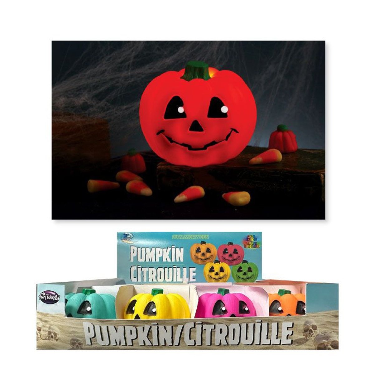 FUN WORLD Theme Party Summerween Colour Change Pumpkin, Assortment, 1 Count 071765167901