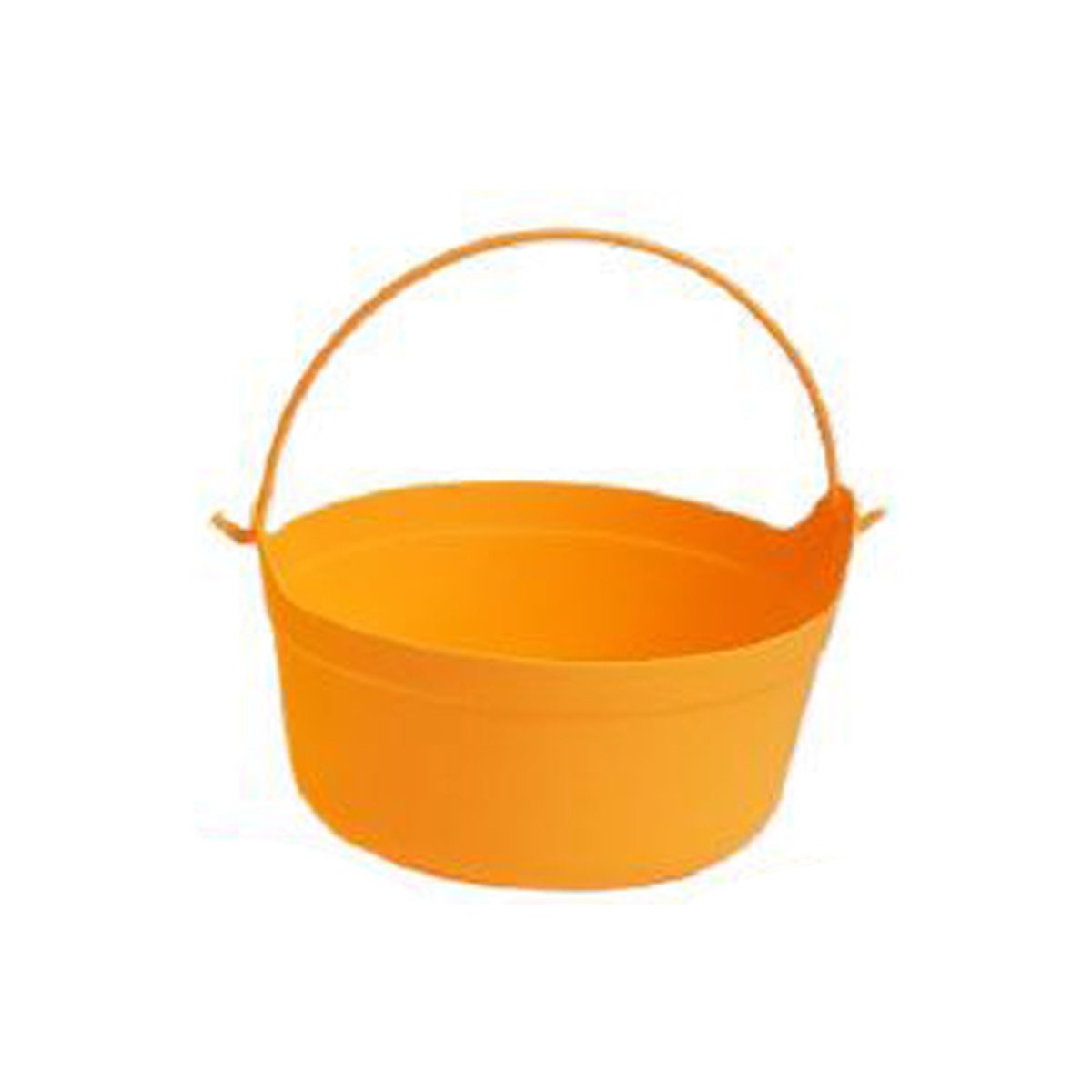 FUN WORLD Theme Party Summerween Orange Plastic Cauldron with Handle, 14 Inches, 1 Count 071765171274
