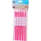 FUN WORLD Theme Party Summerween Pink Skeleton and Pumpkin Straws, 5 Count 071765166645