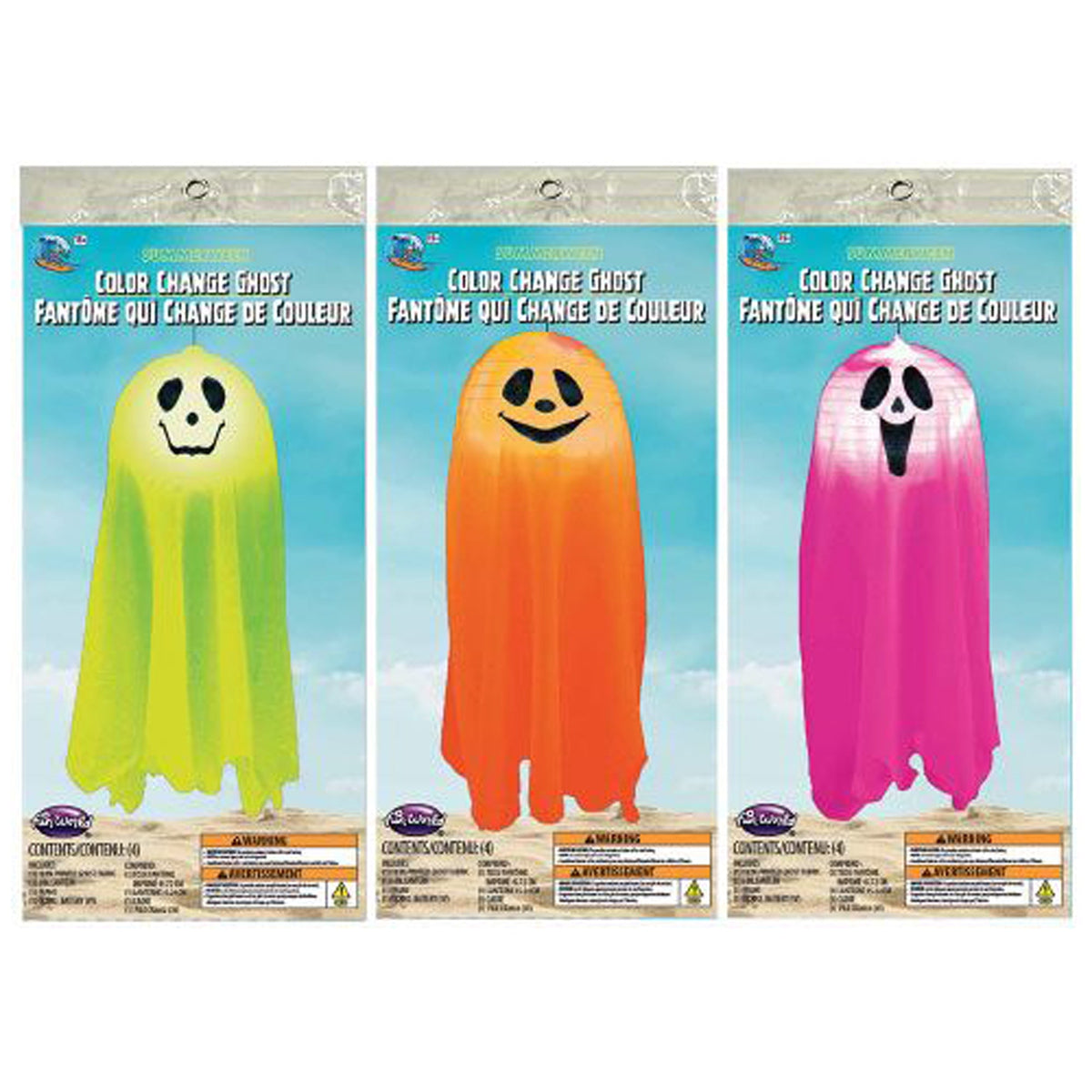 FUN WORLD Theme Party Summerween PopOpen Colour Change Ghost, Assortment, 1 Count 071765167918