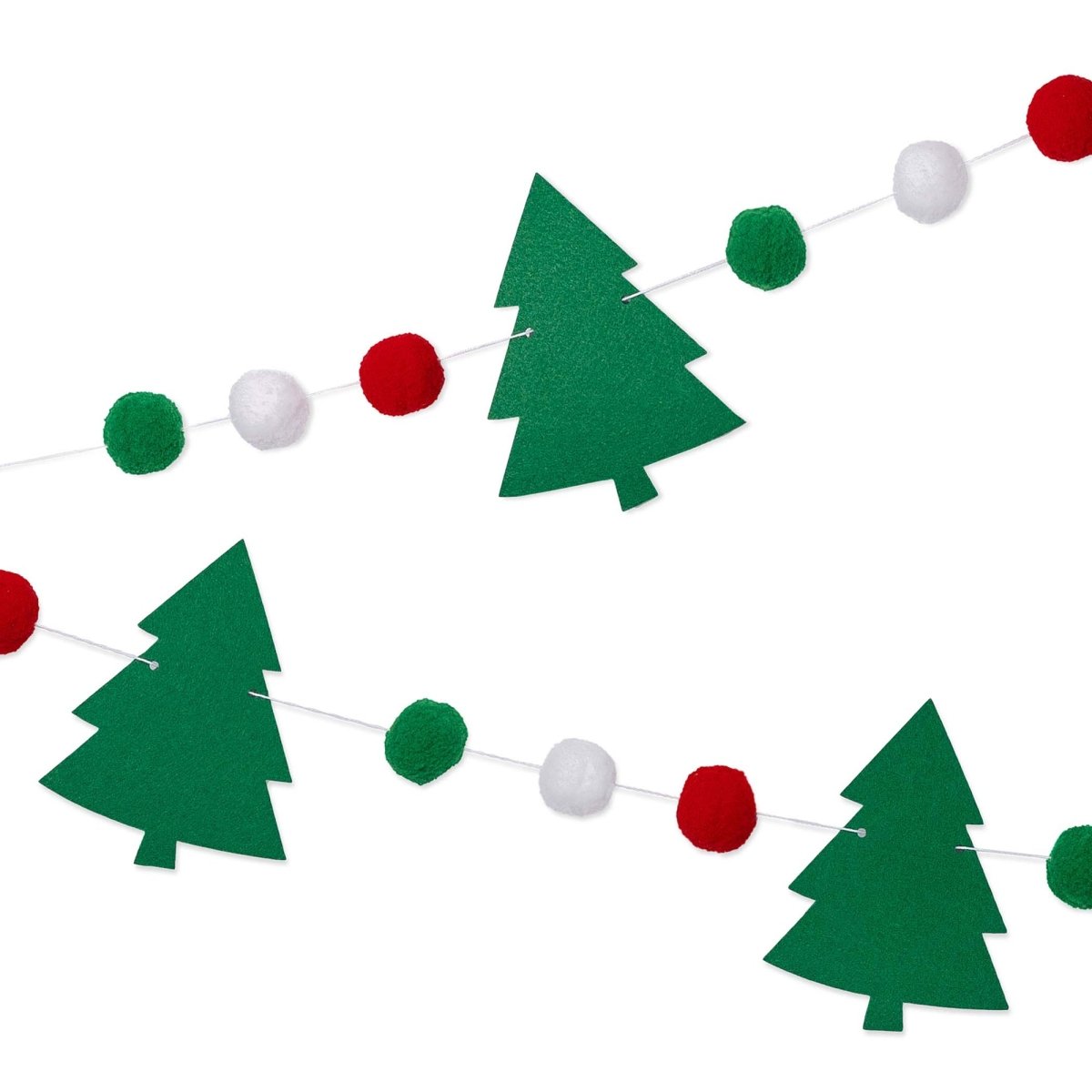 GLOCO ACCENTS INC Christmas Christmas Tree Pom Pom Garland, 62 Inches, 1 Count 885093012898