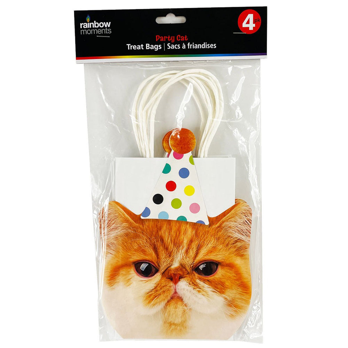 GLOCO ACCENTS INC Kids Birthday Party Cats Birthday Paper Treat Bags, 4 Count 885093010316
