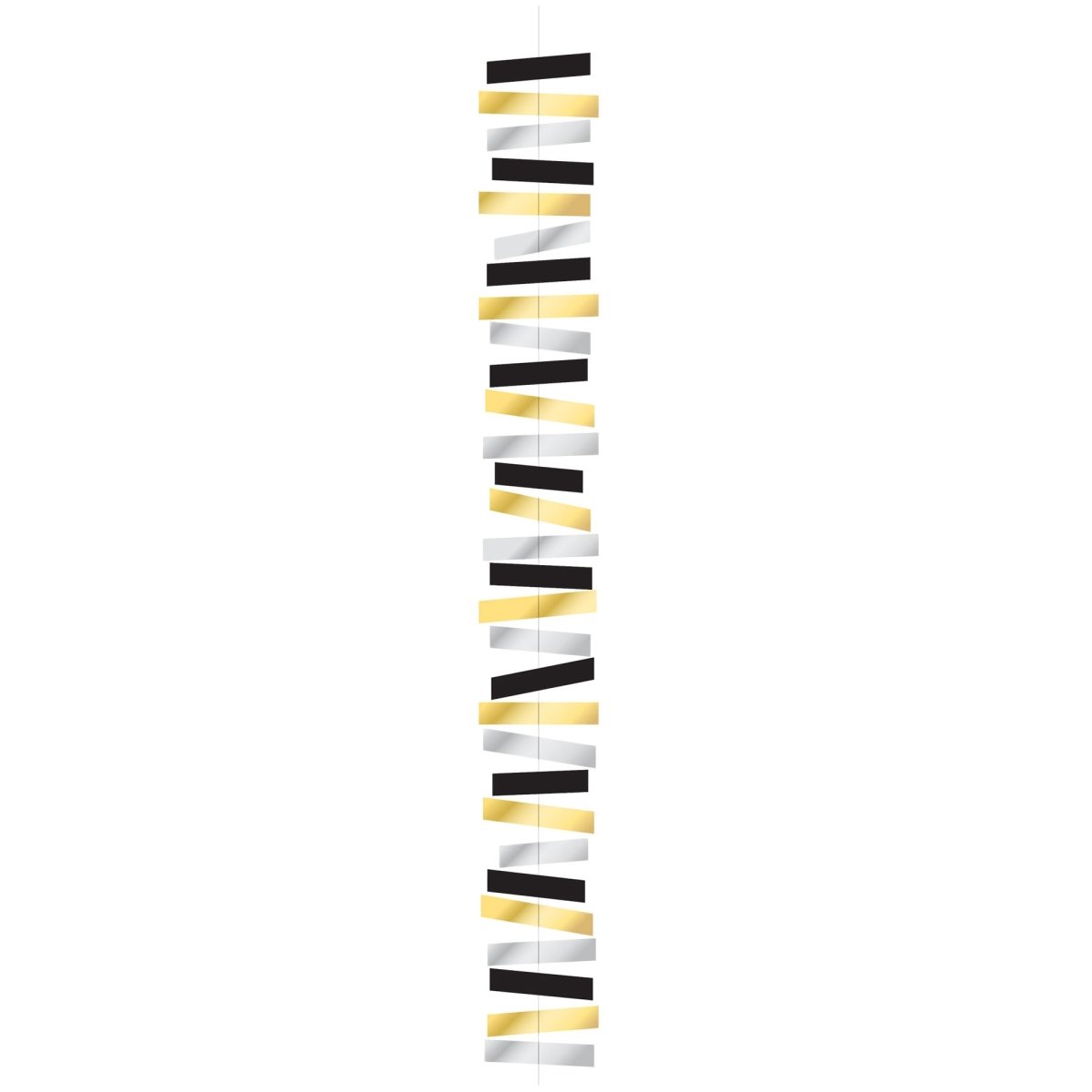 GLOCO ACCENTS INC New Year Foil Hanging Decoration, Gold, Silver and Black, 59 Inches, 1 Count 885093014765