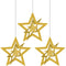 GLOCO ACCENTS INC New Year Gold Star Hanging Decorations, 8.5 Inches, 3 Count 885093014734