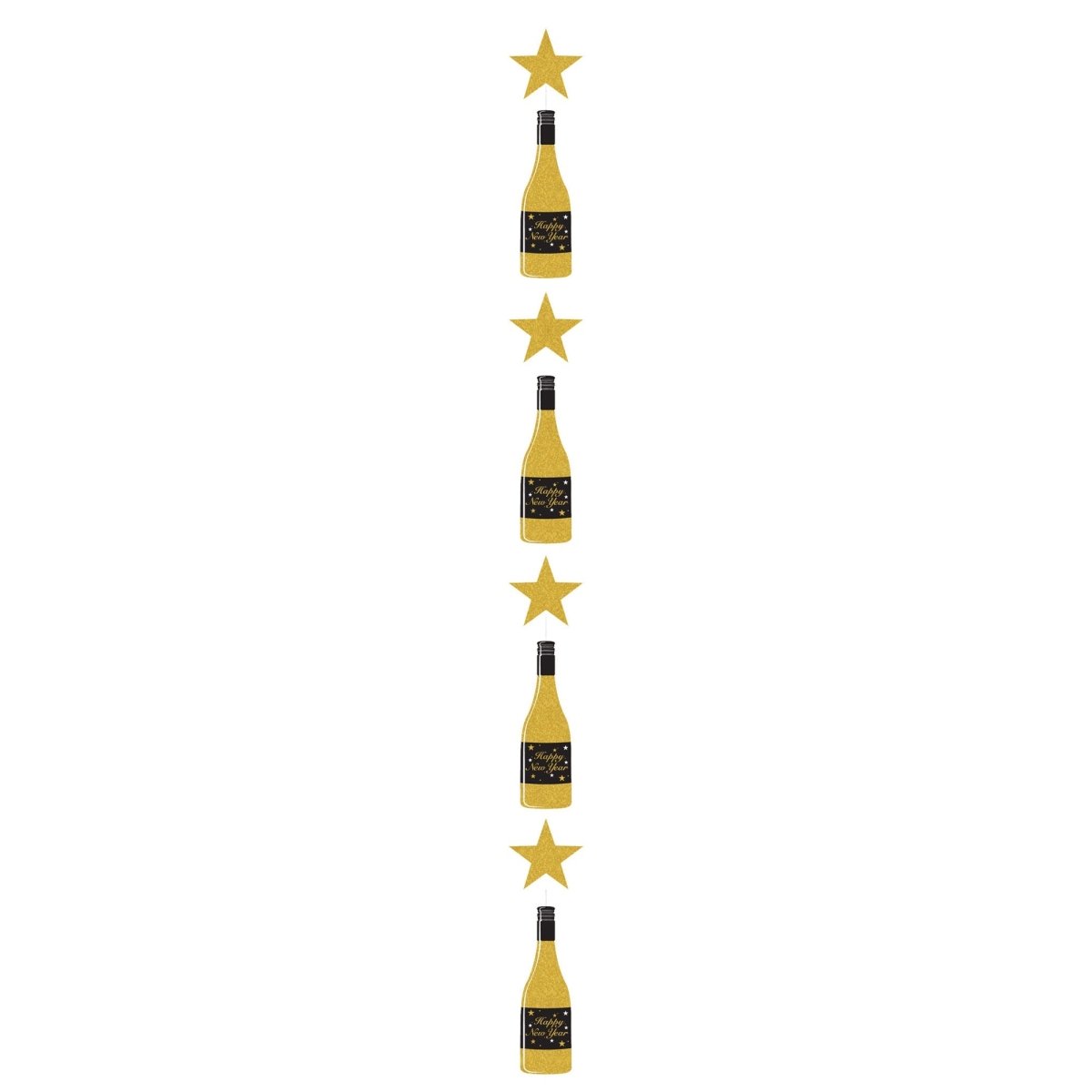 GLOCO ACCENTS INC New Year Happy New Year Champagne Bottle Hanging Decoration, 8.5 Inches, 1 Count 885093014741