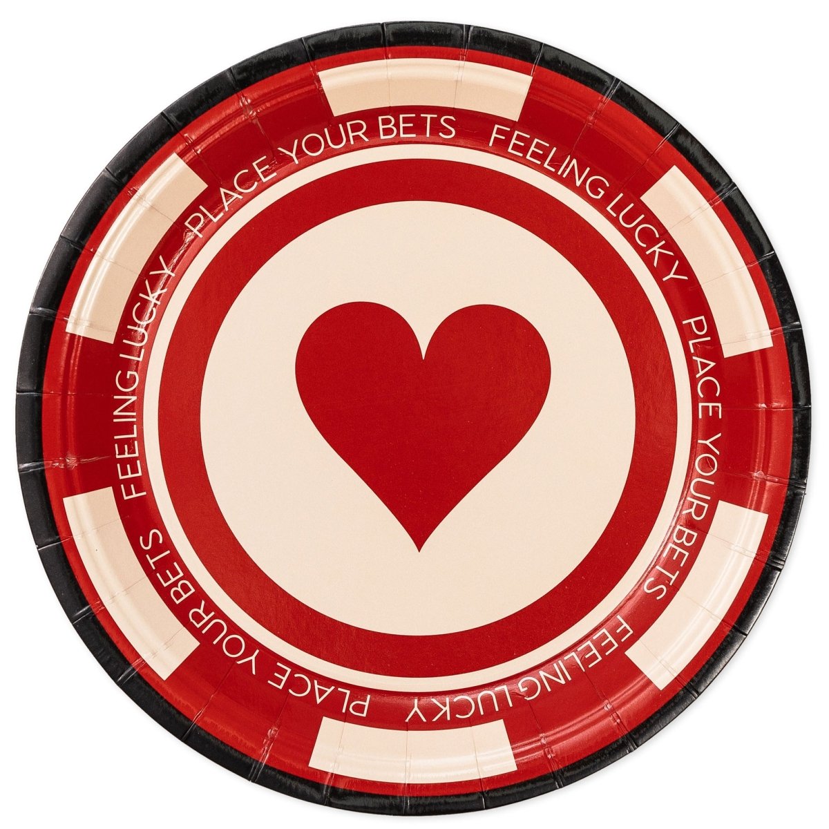 GLOCO ACCENTS INC Theme Party Feeling Lucky Large Round Lunch Paper Plates, 9 Inches, 8 Count 885093013553