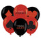 GLOCO ACCENTS INC Theme Party Feeling Lucky Latex Balloons, Red and Black, 6 Count 885093013584