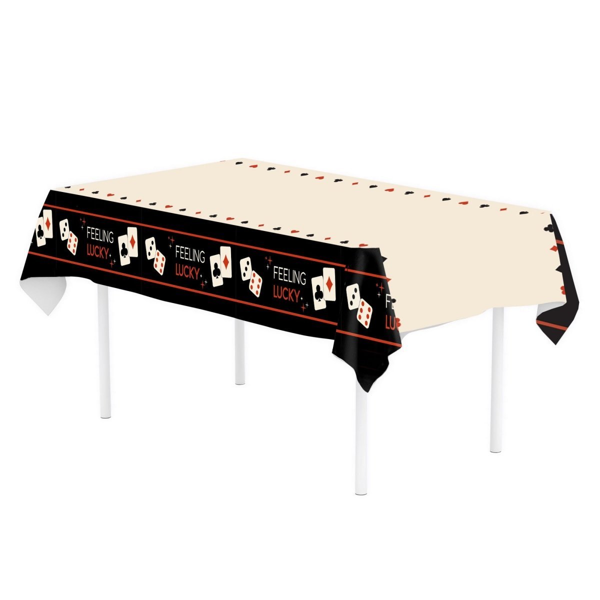 GLOCO ACCENTS INC Theme Party Feeling Lucky Rectangular Plastic Table Cover, 54 x 102 Inches, 1 Count 885093013850