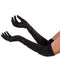 GONG ZHENMING Costume Accessories Black Long Ruched Satin Gloves for Adults 840482506450