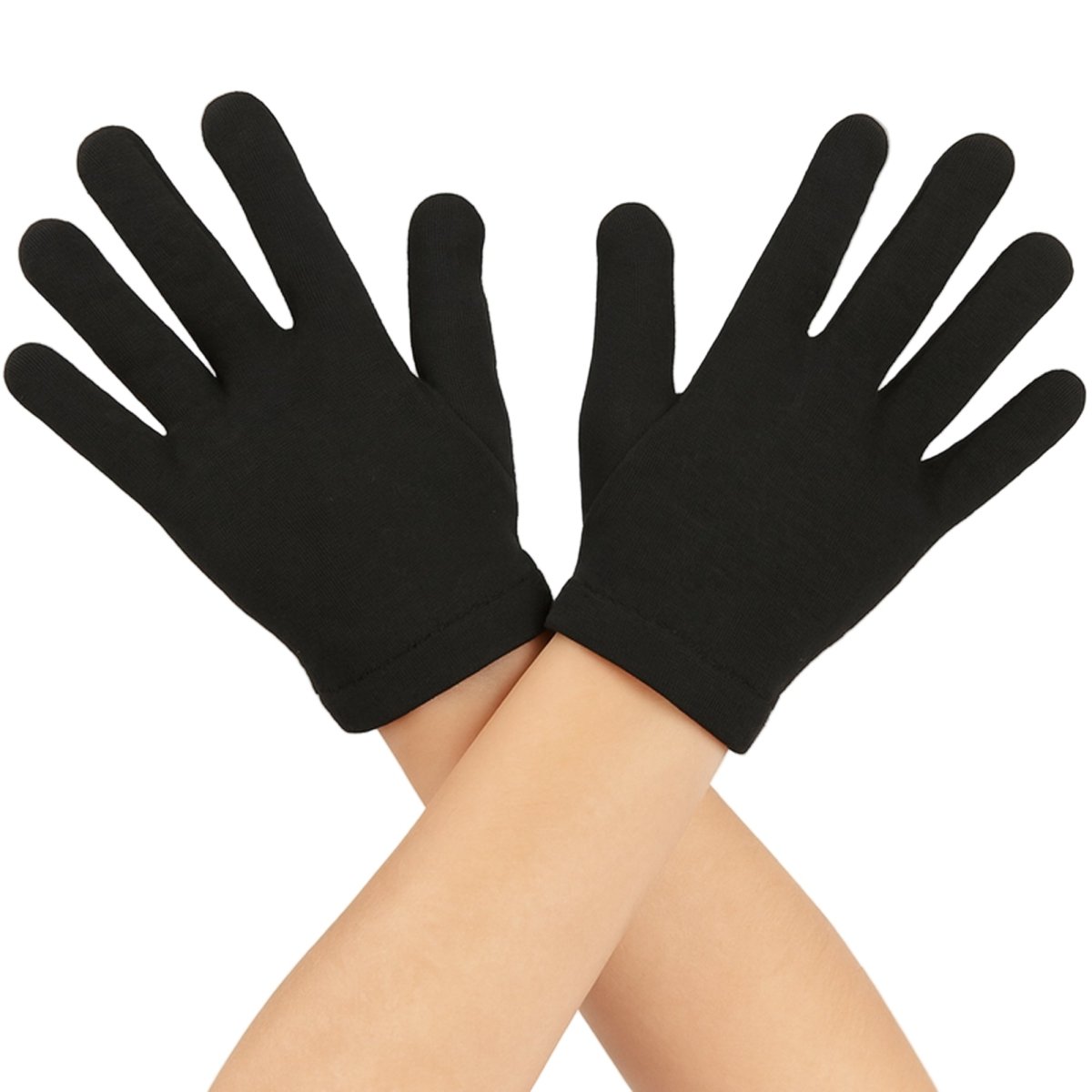 GONG ZHENMING Costume Accessories Black Short Polyester Gloves for Kids 840482506665