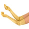 GONG ZHENMING Costume Accessories Gold Long Satin Gloves for Adults 840482506429
