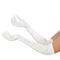 GONG ZHENMING Costume Accessories White Long Ruched Satin Gloves for Adults 840482506467