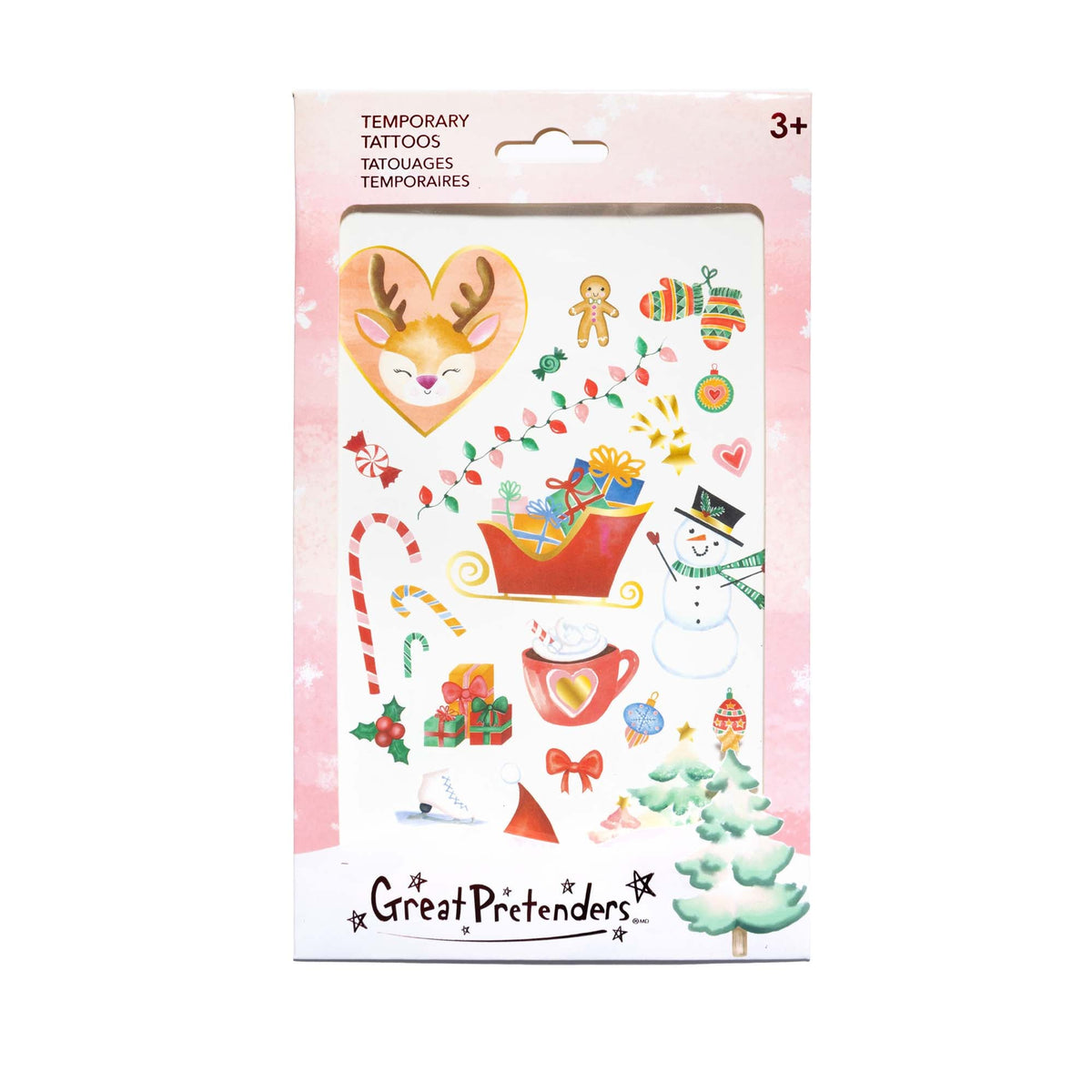 Great Pretenders Christmas Holiday Temporary Tattoos, 1 Count 771877974649