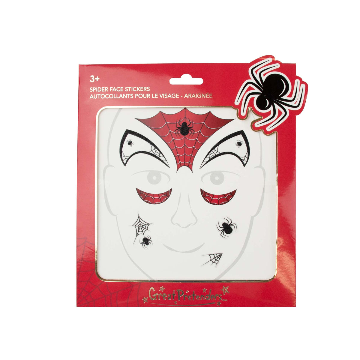 Great Pretenders Halloween Face Mask Spider Sticker, 1 Count 771877876042