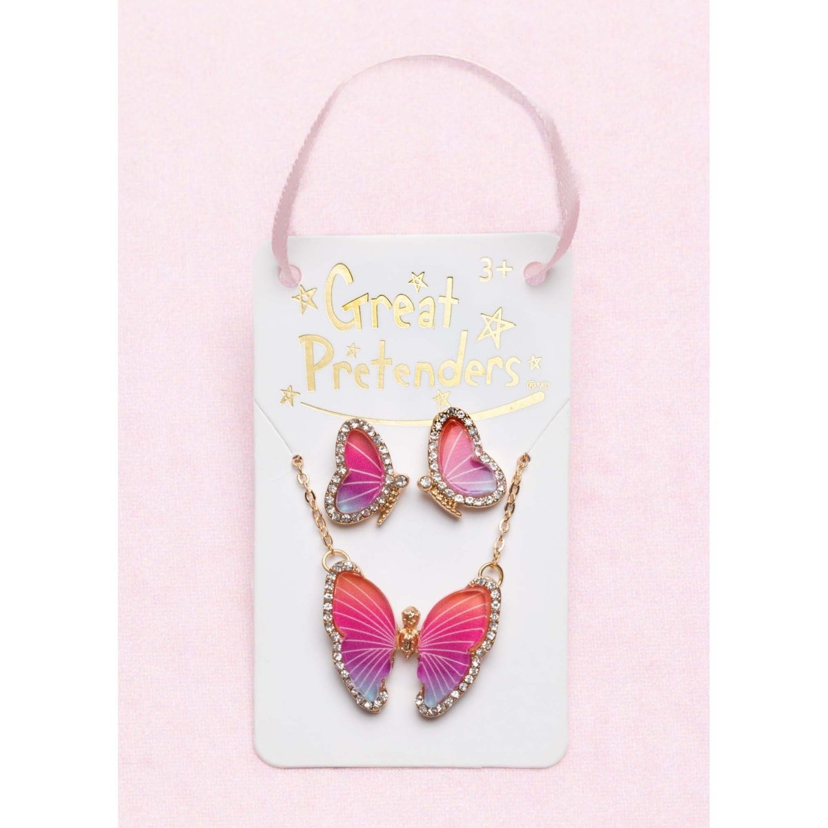 Great Pretenders Impulse Buying Boutique Butterfly Necklace and Earrings , 1 Count
