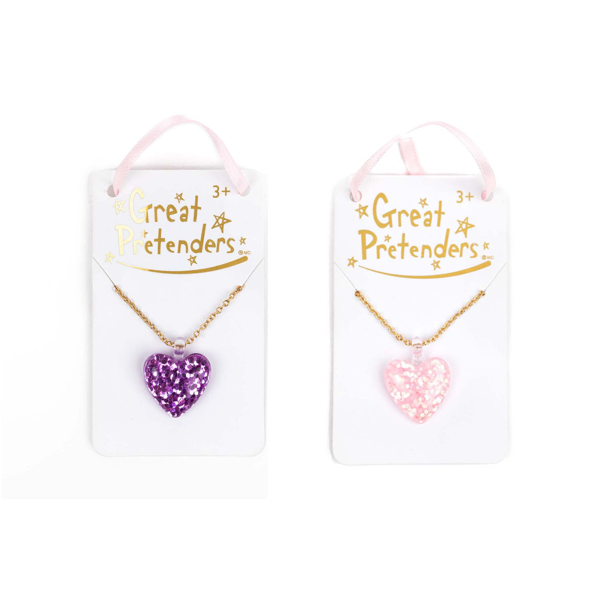 Great Pretenders Impulse Buying Boutique Glitter Heart Necklace for kids, assorted, 1 Count
