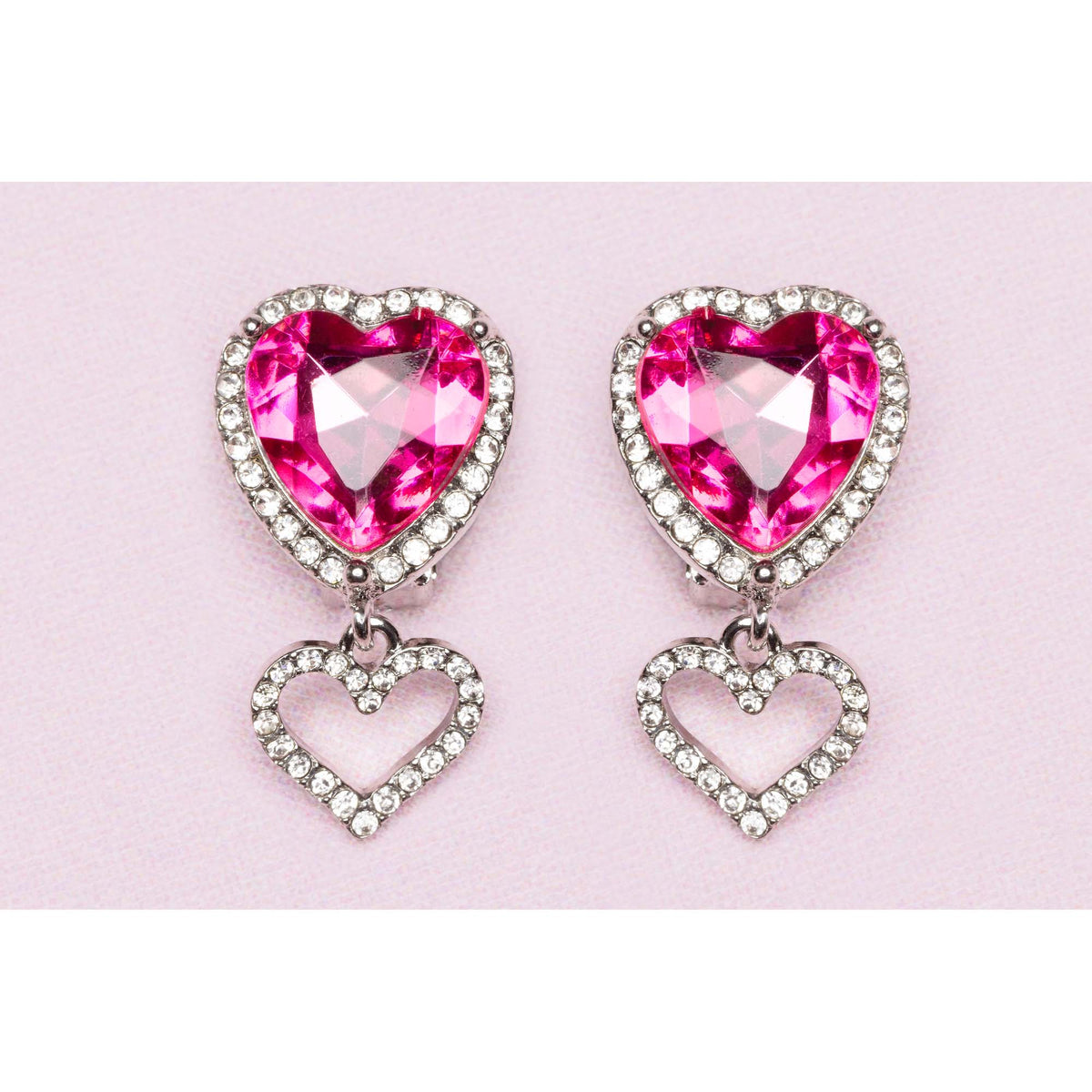 Great Pretenders Impulse Buying Boutique Heart Jewel Clip Earrings , 1 Count