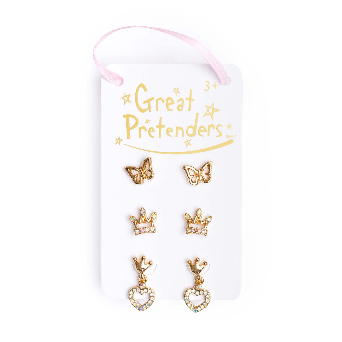 Great Pretenders Impulse Buying Boutique Royal Crown Studded Earrings , 1 Count