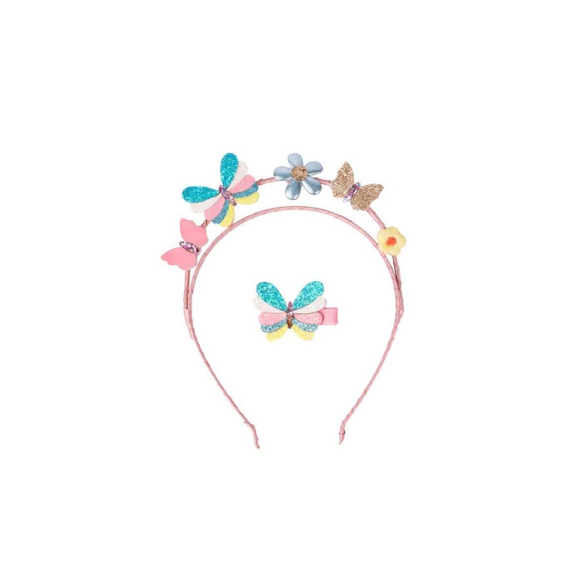 Great Pretenders Impulse Buying Butterflies For Days Headband And Clip for Kids, 1 Count 771877890833