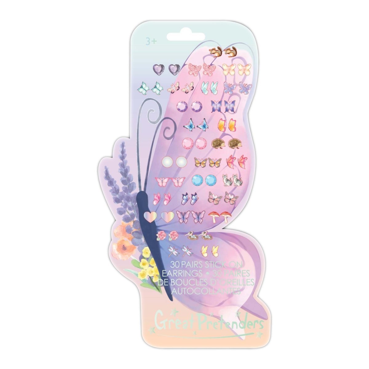 Great Pretenders impulse buying Butterfly Sticker Earrings for Kids, 30 Count 771877974724