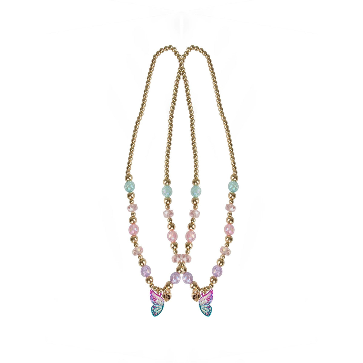 Great Pretenders Impulse Buying Butterfly Wishes BFF Necklaces for Kids, 2 Count