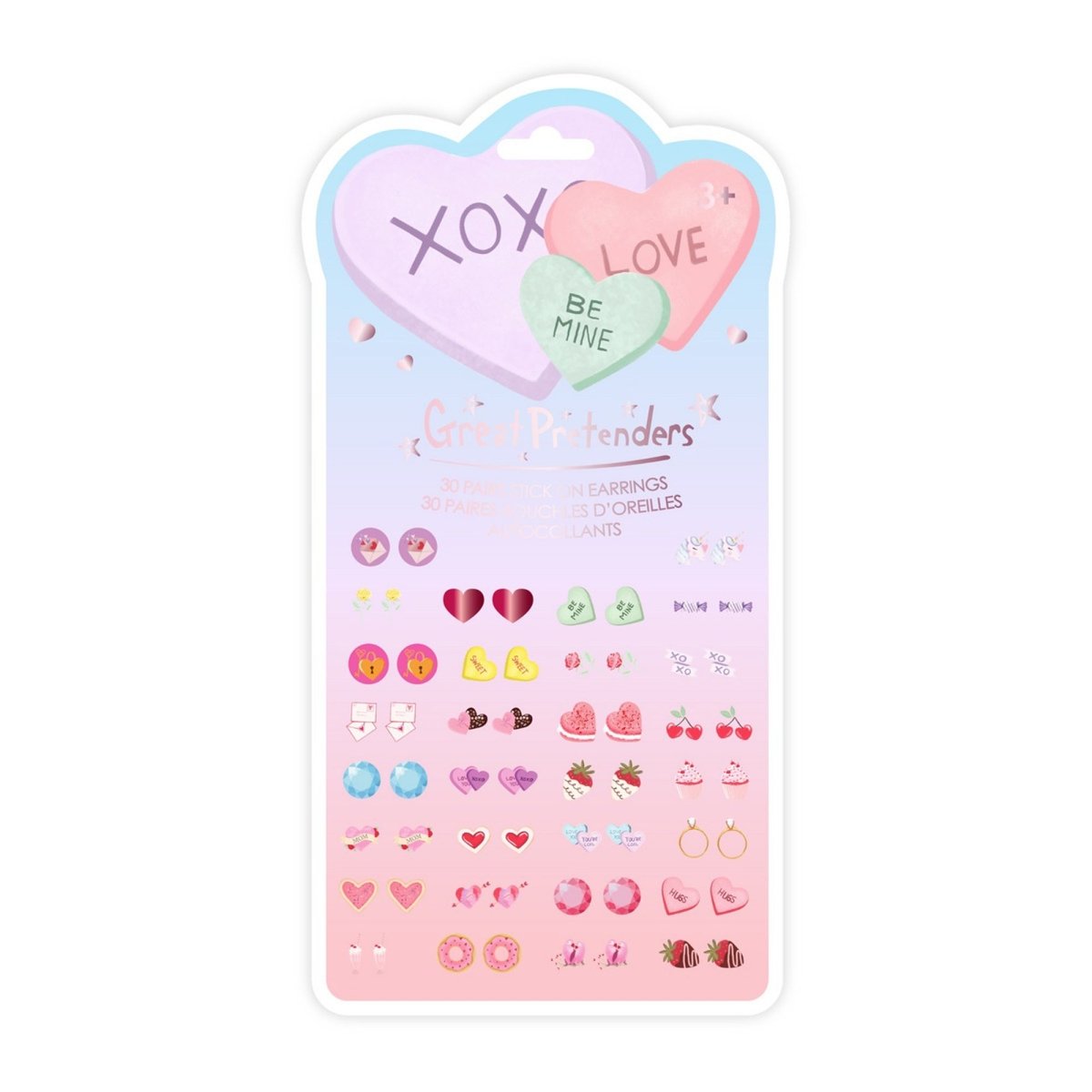 Great Pretenders Impulse Buying Heart Sticker Earrings, 30 Count 771877875175