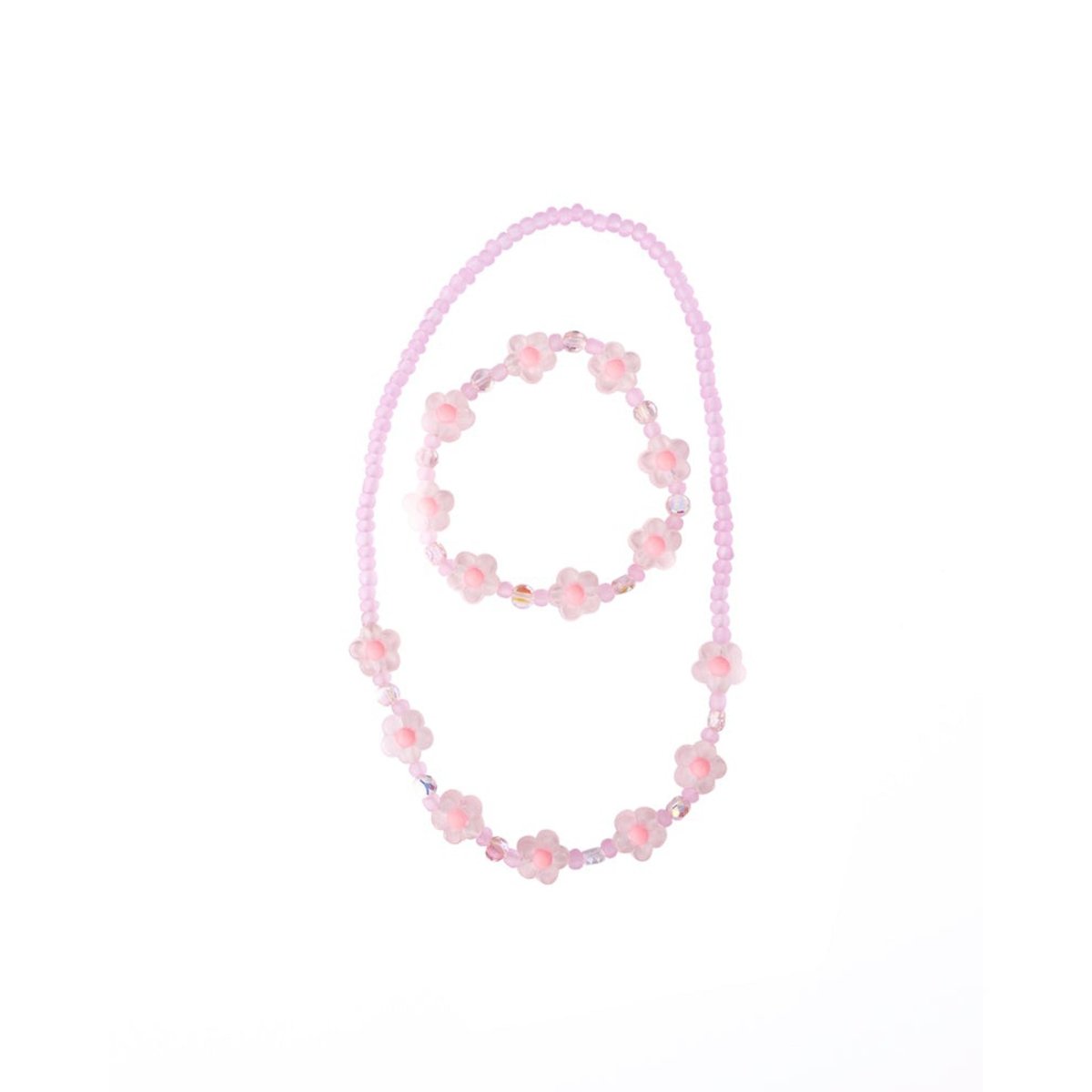 Great Pretenders Impulse Buying Pink Crystal Blooms Necklace And Bracelet Set, 2 count 771877861697