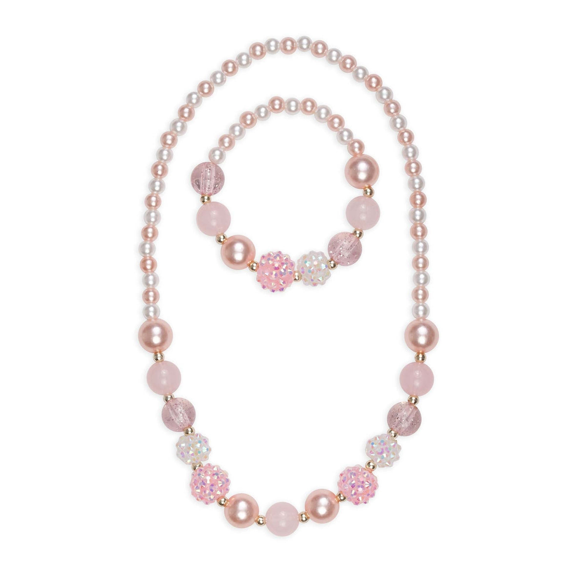 Great Pretenders Impulse Buying Pinky Pearl Necklace and Bracelet Set for Kids
