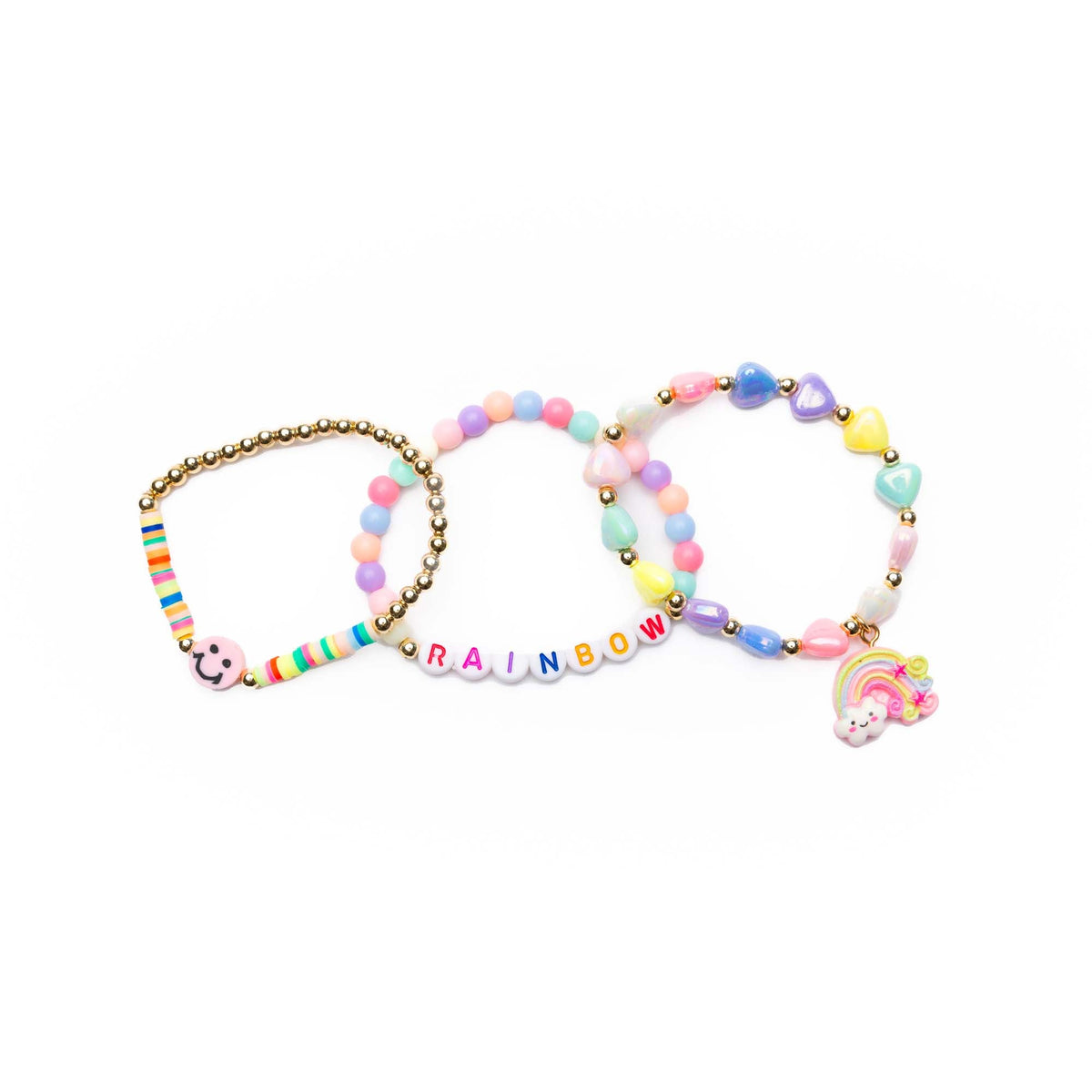 Great Pretenders Impulse Buying Rainbow Smile Bracelets for Kids, 3 Count