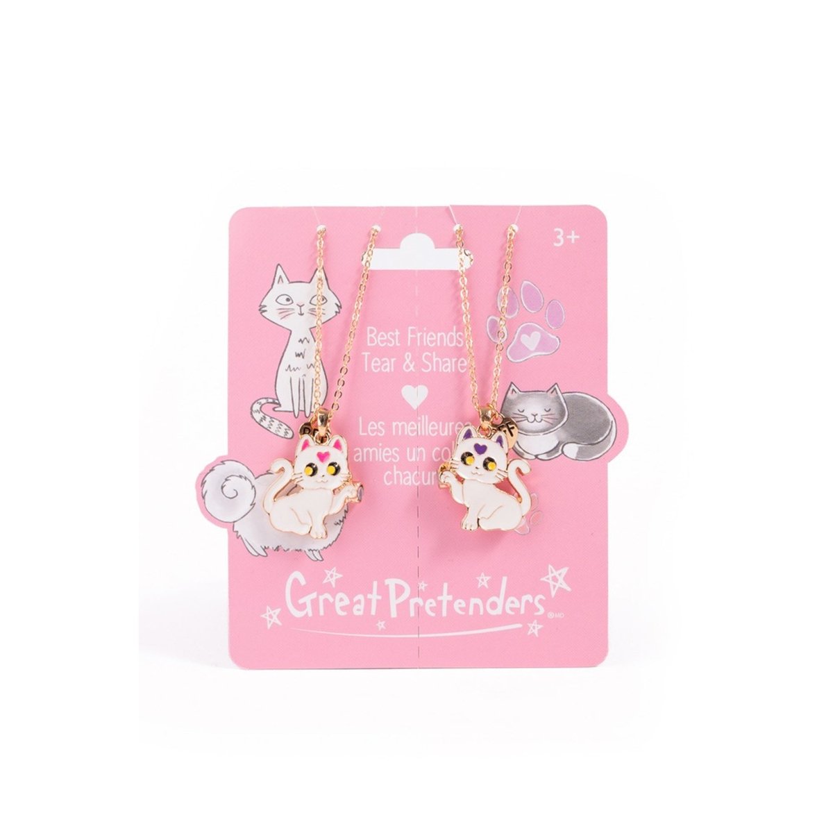 Great Pretenders Impulse Buying Smitten Kitten Tear and Share Necklaces, 2 Count 771877861765