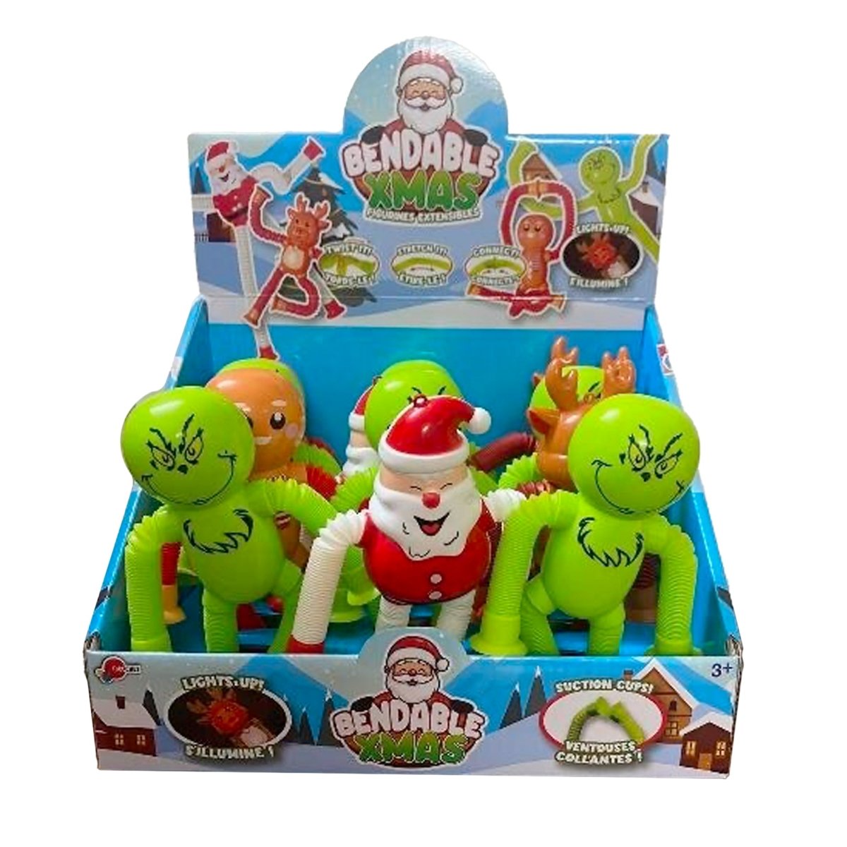 GROUPE RICOCHET Christmas Bendable Tube Christmas Action Figure, Assortment, 1 Count 824464125426