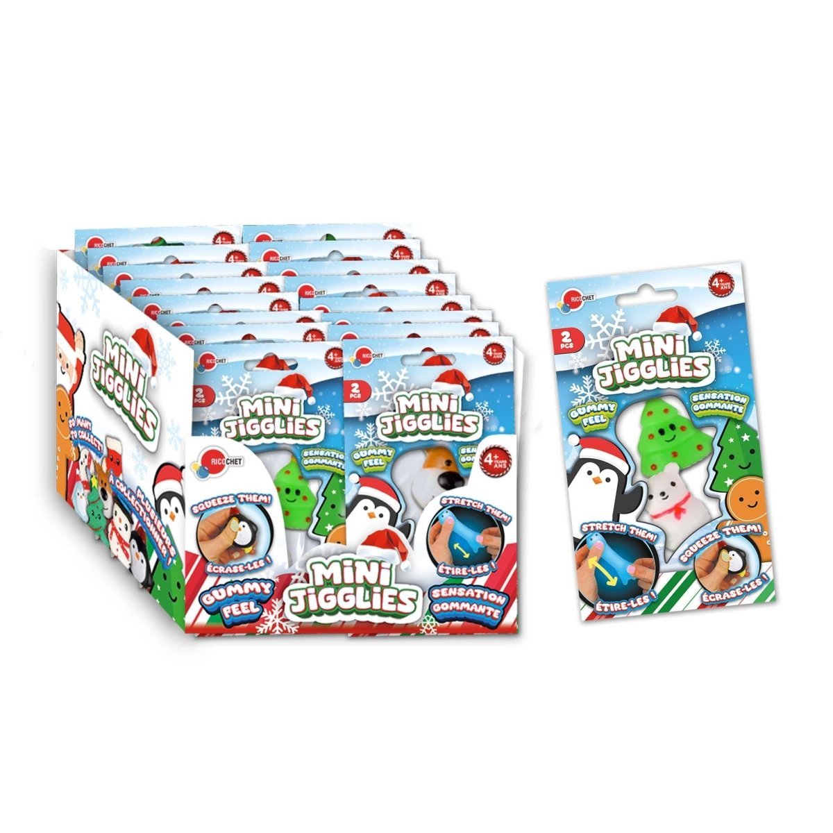 GROUPE RICOCHET Christmas Christmas Mini Jigglies, Assortment, 2 Count 824464120445