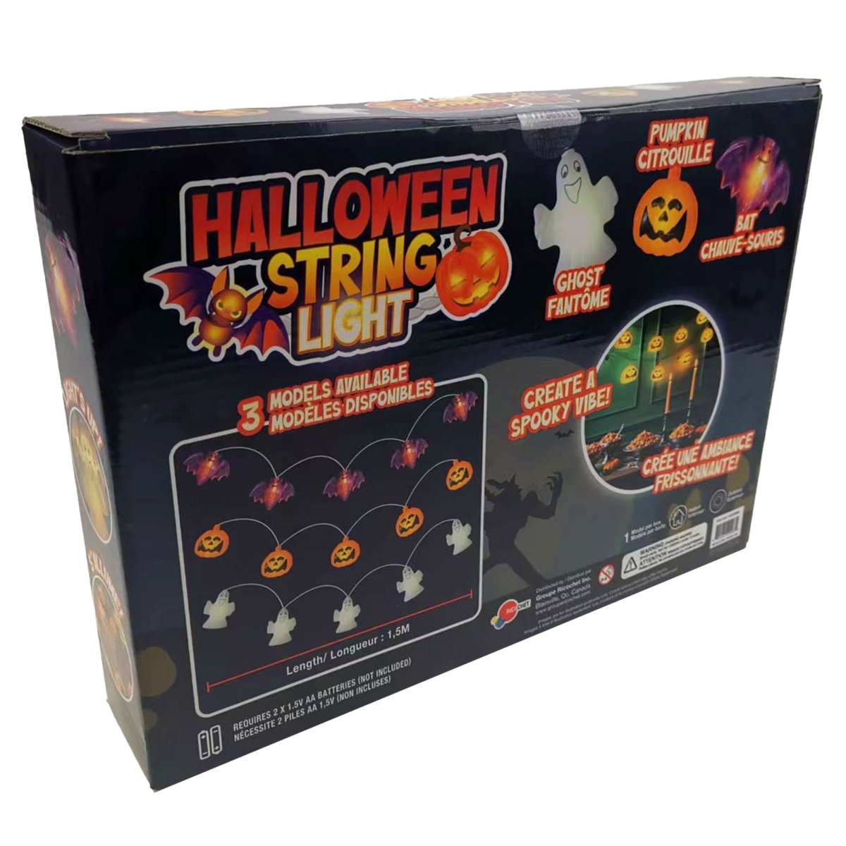 GROUPE RICOCHET Impulse Buying Halloween String Lights, Assortment, 1 Count 824464125662