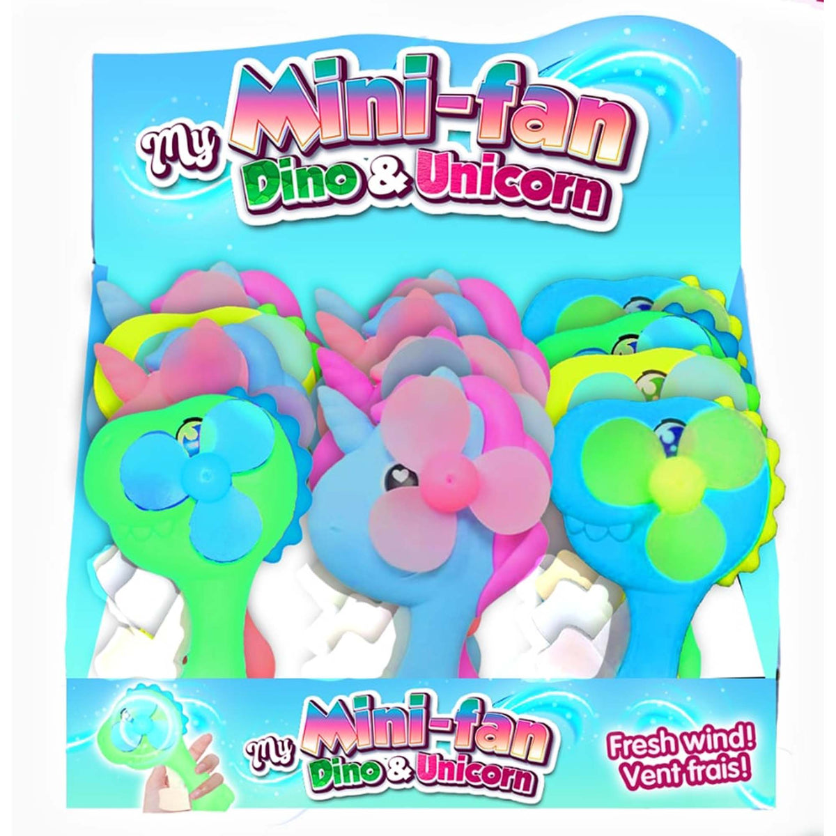 GROUPE RICOCHET impulse buying My Mini-Fan Dino & Unicorn, Assortment, 1 Count