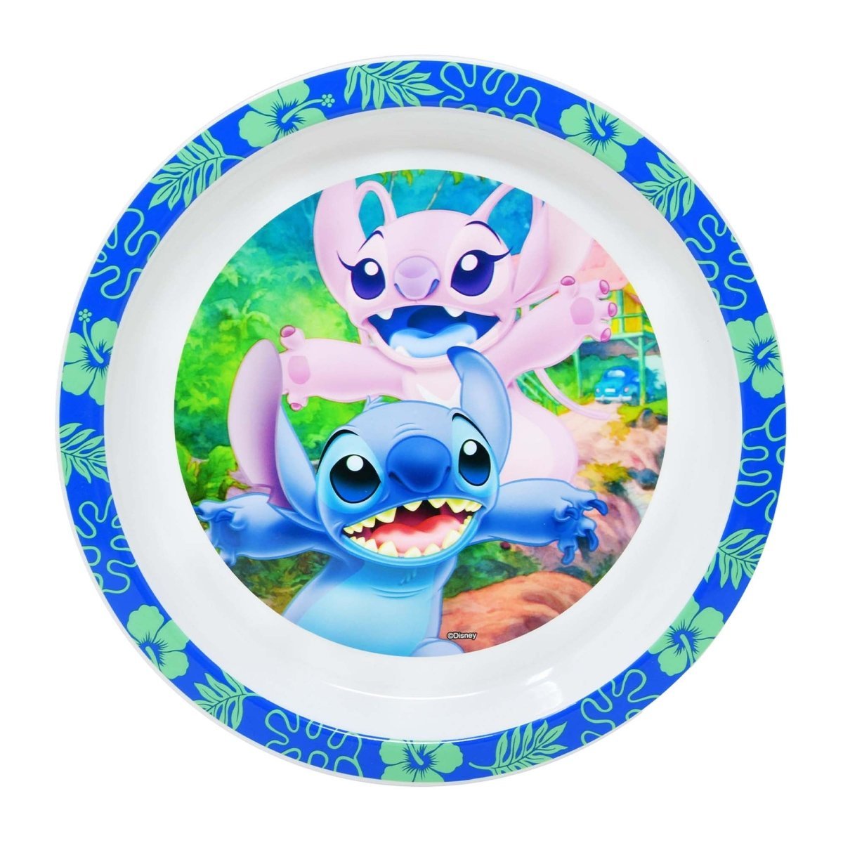 GROUPE RICOCHET Kids Birthday Stitch and Angel Round Plastic Plate, Disney, 8 Inches, 1 Count 766169310854