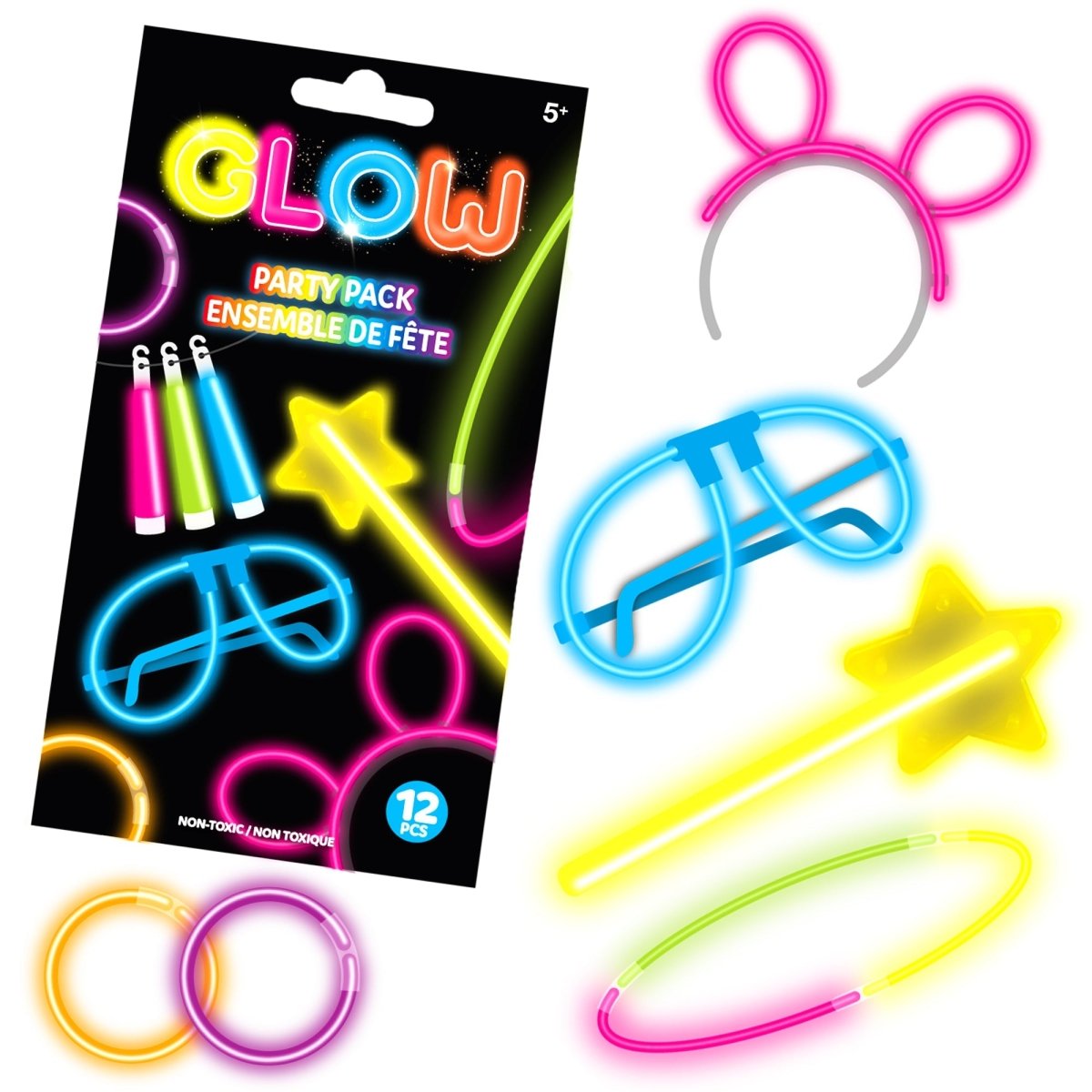 GROUPE RICOCHET Party Supplies Glow Stick Party Pack, 12 Count 824464118817